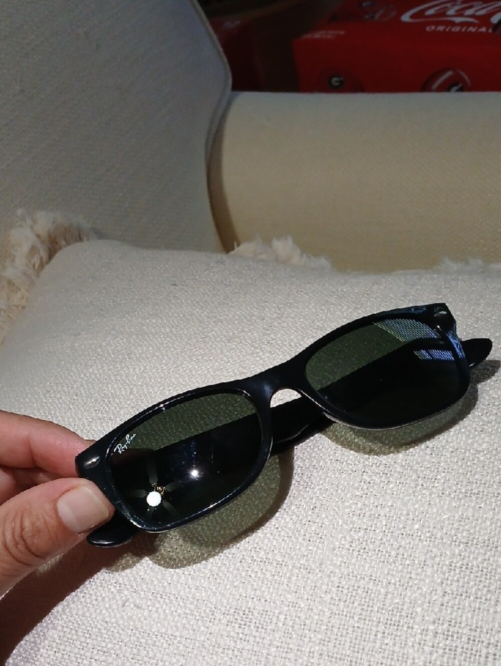 Ray-Ban Black Frame Sunglasses with Green Lenses - Picture 2 of 6